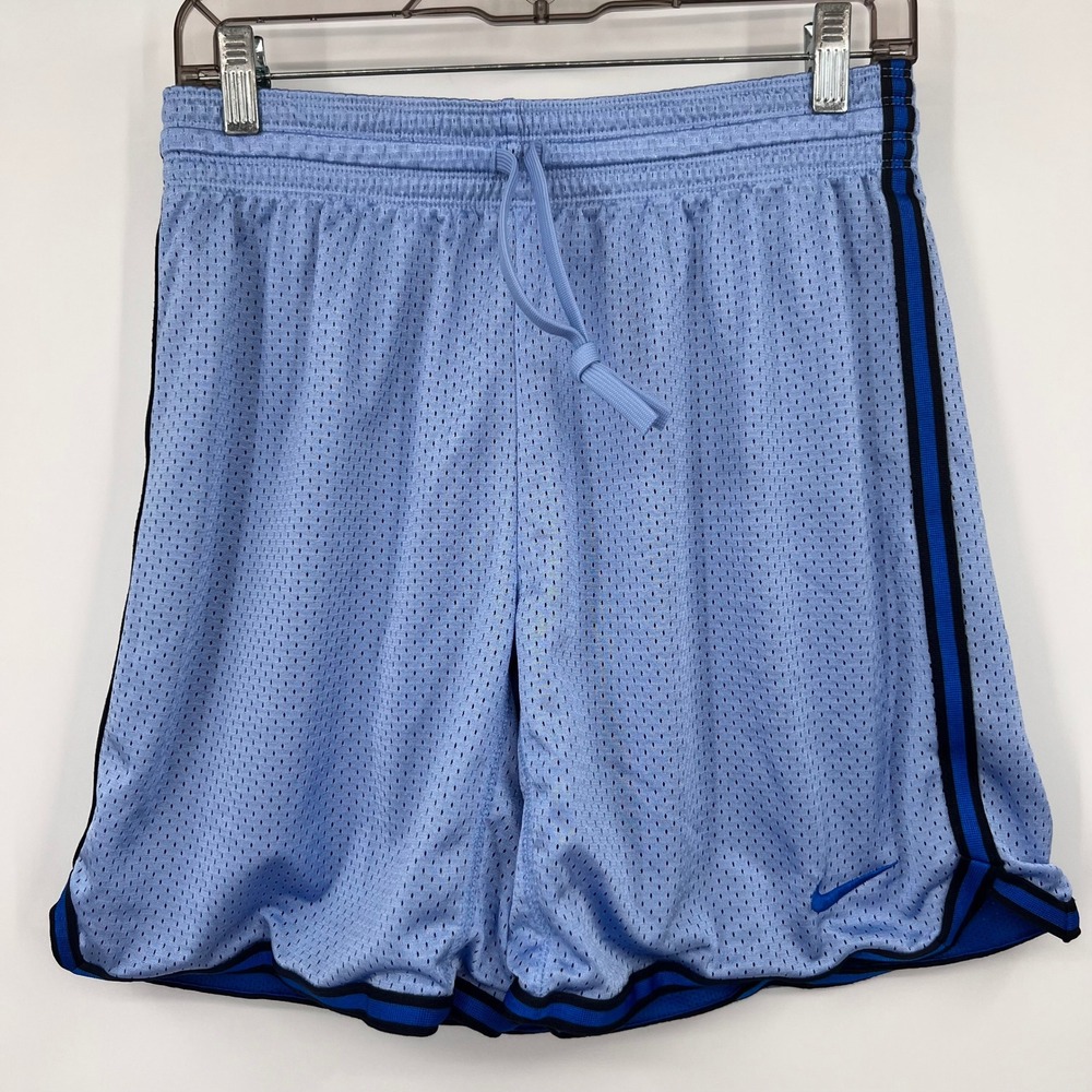 Nike Dri-FIT Basketball Shorts Mens Small Light Blue Mesh Striped Athletic 1625